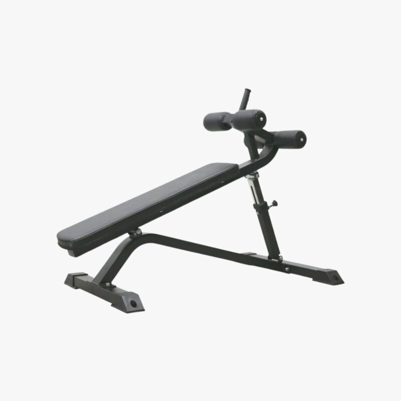 FFITTECH Crunch Bench PG26 – schräge Bauchmuskelbank mit Liegefläche und Polsterrollen zur Beinfixierung