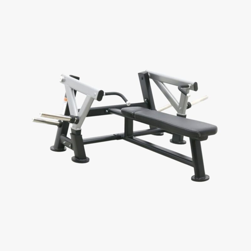 FFITTECH Flat Chest Press PL907 – plate-loaded Flachbrustpresse mit gepolsterter Liegefläche und Hantelscheibenaufnahmen