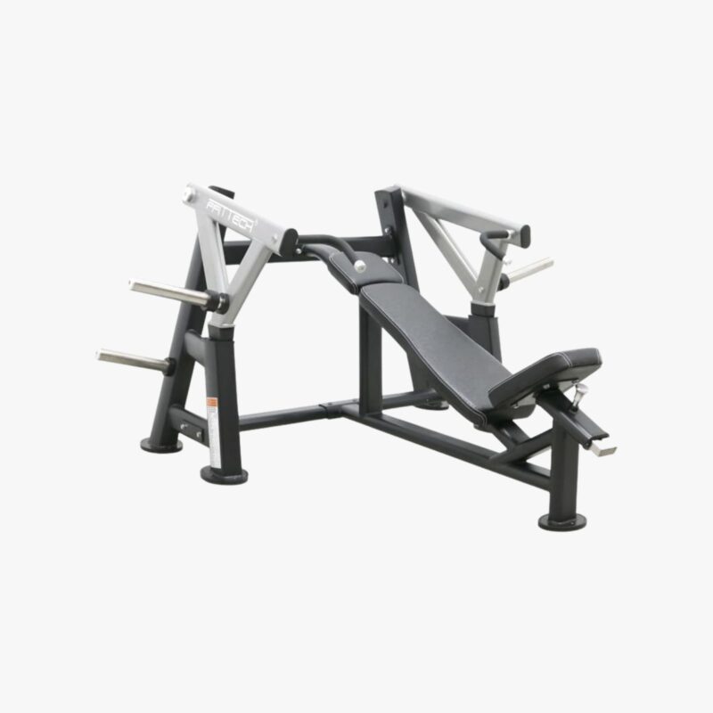 FFITTECH Incline Chest Press PL906 – plate-loaded Schrägbrustpresse mit gepolsterter Sitz- und Rückenfläche sowie Scheibenaufnahmen