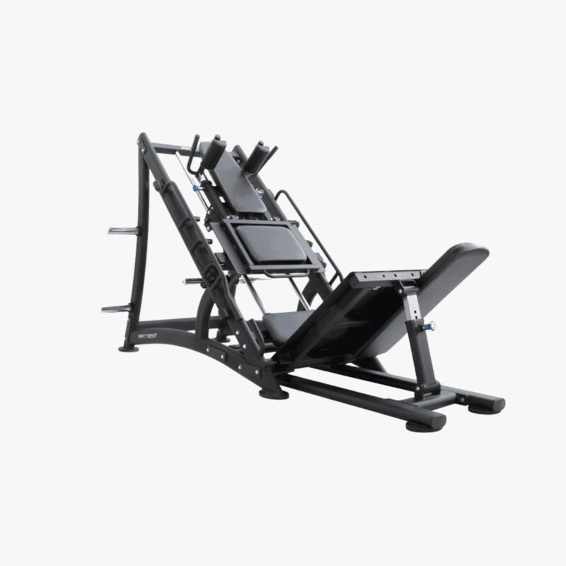 FFITTECH Leg Press and Hack Squat PL698 – plate-loaded Kombigerät für Beinpresse und Hack Squat mit großer Fußplatte und gepolsterter Trainingsposition