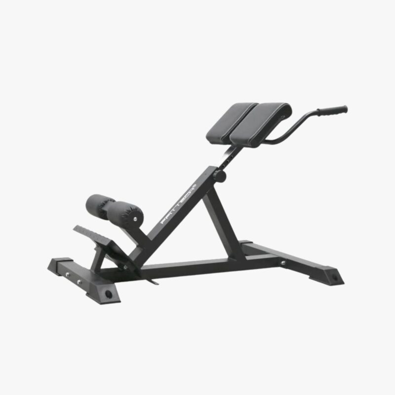 FFITTECH Lower Back Bench PG30 – Rückentrainer mit geteilter Polsterauflage, Fußstütze und Polsterrolle