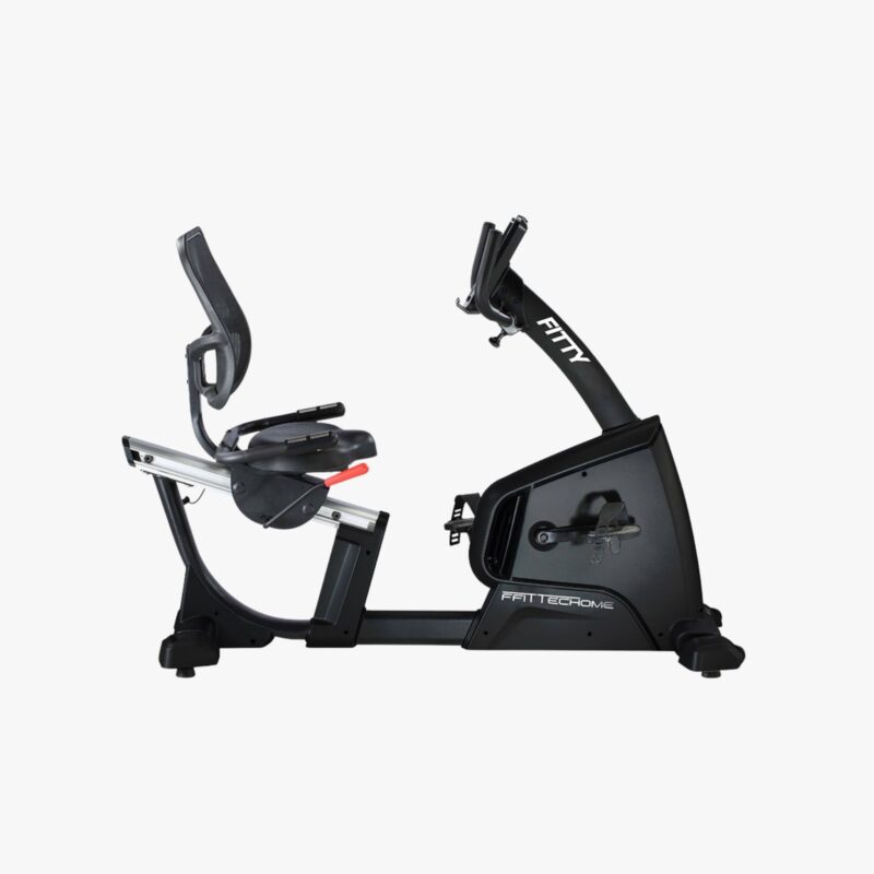FFITTECH Recumbent Bike FITTY FY-H – Liegeergometer mit Rückenlehne, LCD-Konsole sowie Smartphone- und Tablet-Halterung