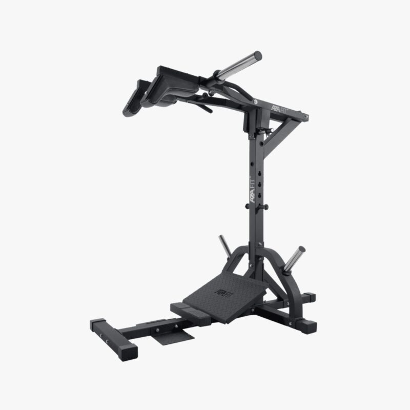 Aza Fit Vertical Hack Squat AZLSM12 – vertikale Hack-Squat-Maschine mit Schulterpolstern, Fußplattform und Hantelscheibenaufnahme
