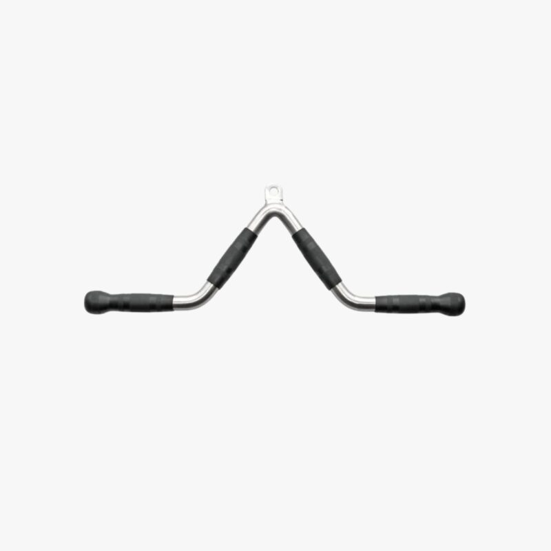 Aza Fit Angled Biceps and Triceps Bar A016-6 – 65 cm langer angewinkelter Kabelzuggriff aus verchromtem Stahl mit gummierten Griffbereichen