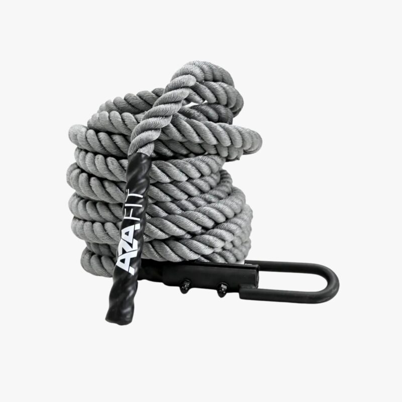 Aza Fit Battle Rope ROXROPE – graues Battle Rope aus gedrehtem Sisal mit 15 m Länge und 38 mm Durchmesser