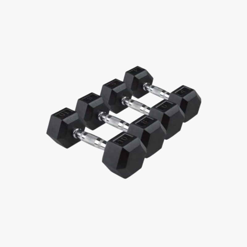 Aza Fit Hexagonal Dumbbells AZA012HEX – hexagonale gummibeschichtete Kurzhanteln aus Stahl von 1 kg bis 50 kg