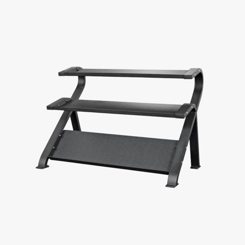 Aza Fit Hexagonal Dumbbells Rack HEXRACK – schwarzer dreistufiger Stahlständer für bis zu 15 Paar Hex-Kurzhanteln