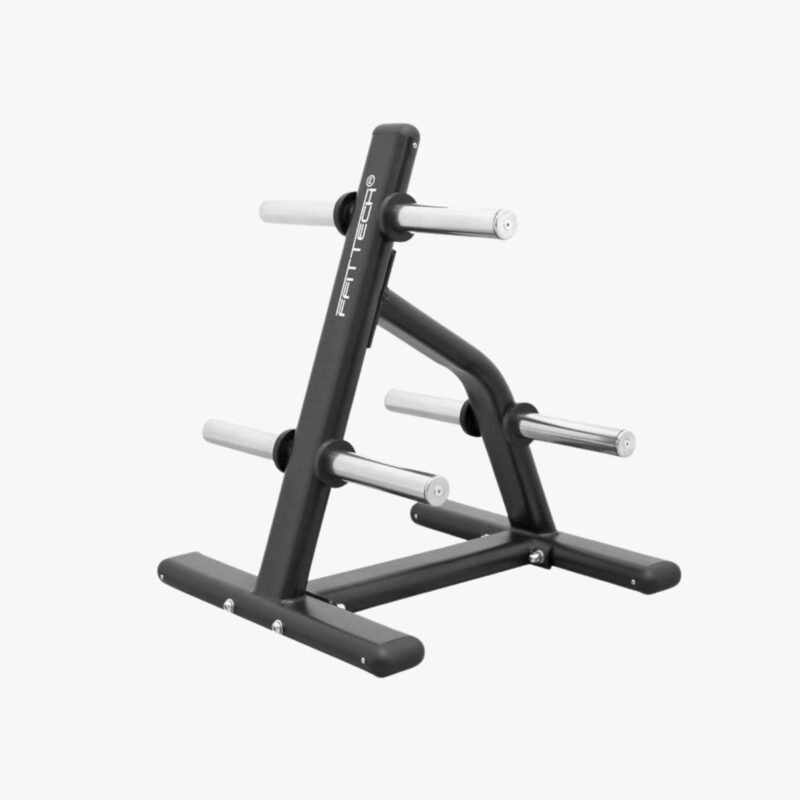 Aza Fit Olympic Weights Rack AZAG014 – schwarzer Hantelscheibenständer aus Stahl mit verchromten Aufnahmepins für 50-mm-Scheiben