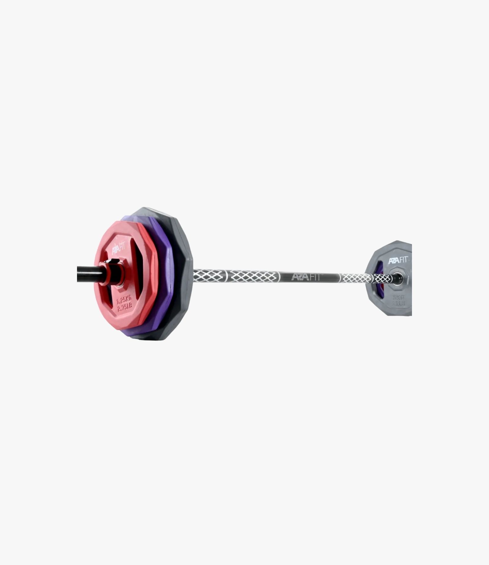 Aza Fit Set Pump A011C – farbiges Langhantelset mit 140-cm-Stange und Gewichtsscheiben für Kraft- und Gruppentraining