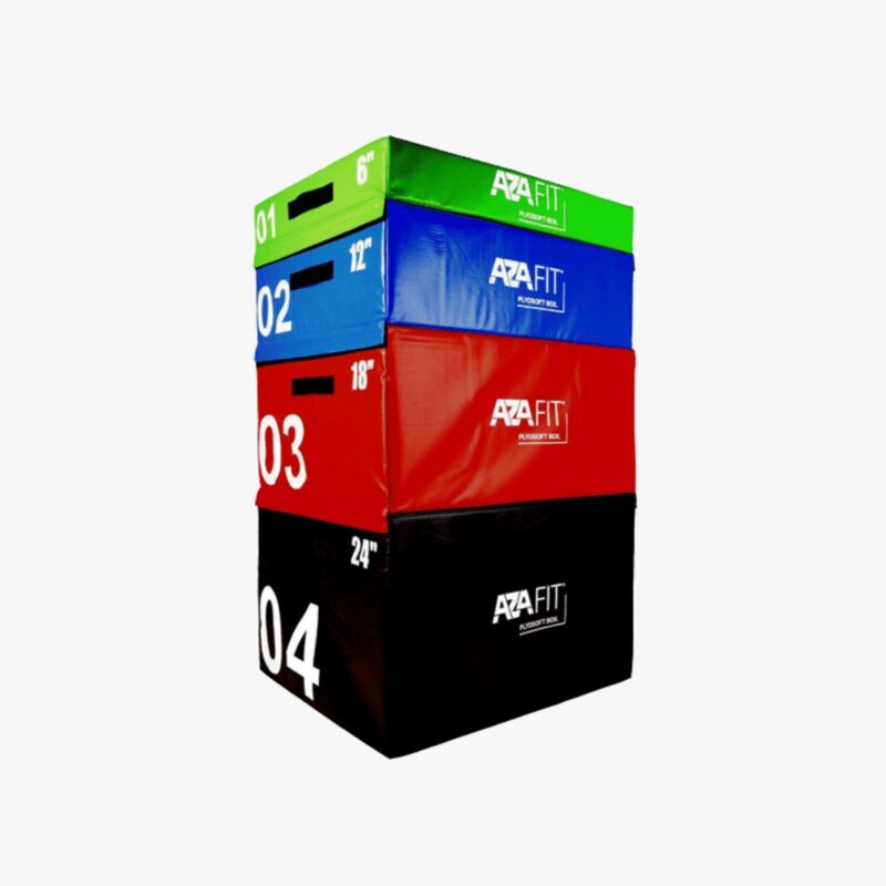 Aza Fit Soft Plyo Box (Coloured) AZAPBOX – vier farbige Soft-Plyo-Box-Elemente aus PVC und EPE in unterschiedlichen Höhen