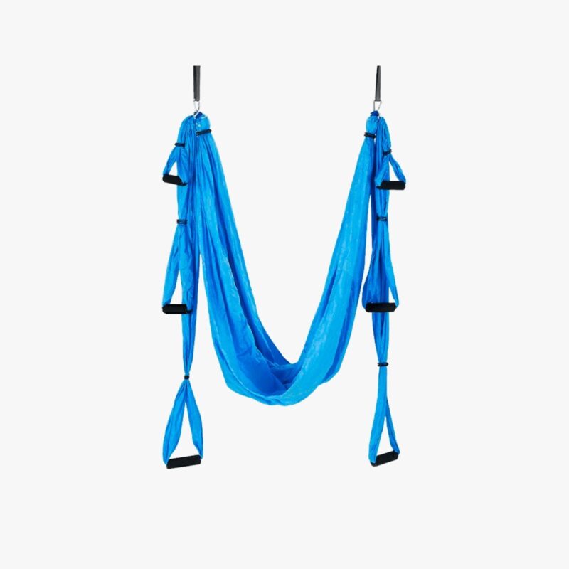 Aza Fit Suspension Yoga Swing YGFLY – blaue Yoga-Schaukel aus Polyester-Taft mit 300 kg maximaler Belastbarkeit