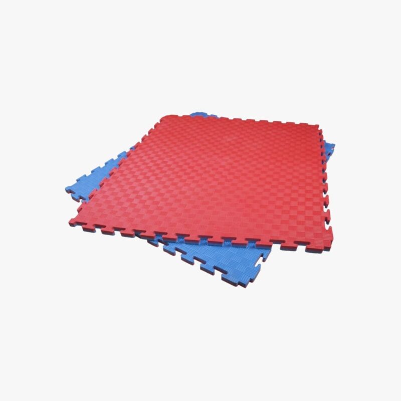 Aza Fit Tatami A027 / A027-3.5 – rot-blaue Puzzlematten in 100 × 100 cm mit 2,5 cm oder 3,5 cm Stärke