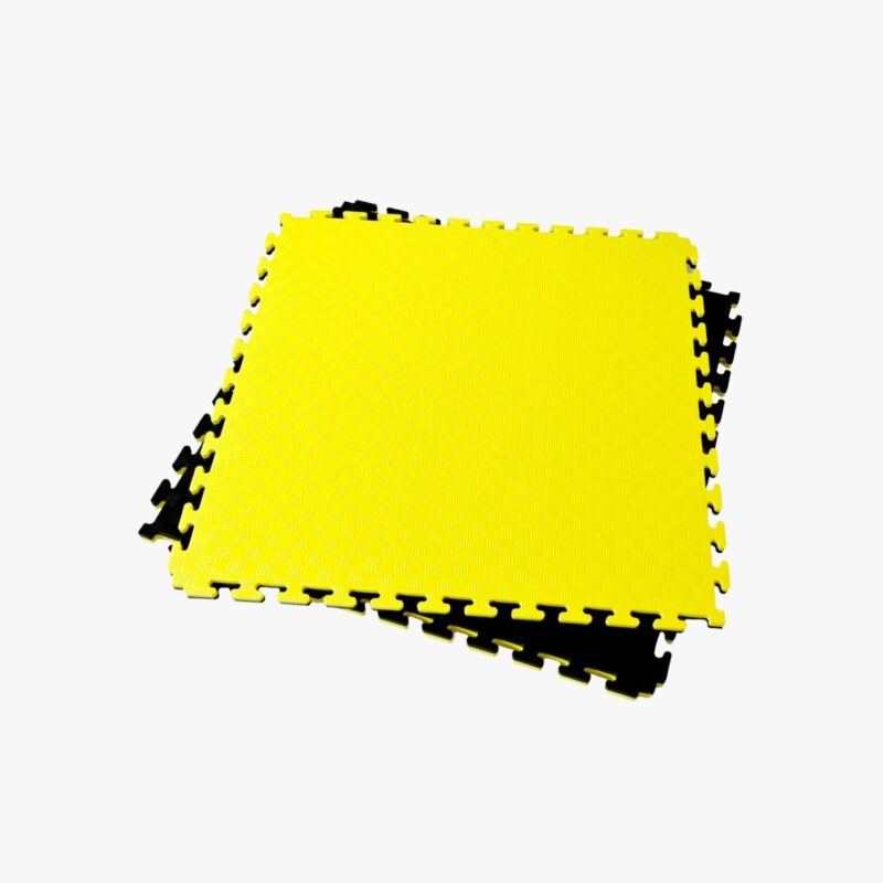 Aza Fit Tatami A027B/Y – schwarz-gelbe Puzzlematte in 100 × 100 cm mit 2,5 cm Stärke