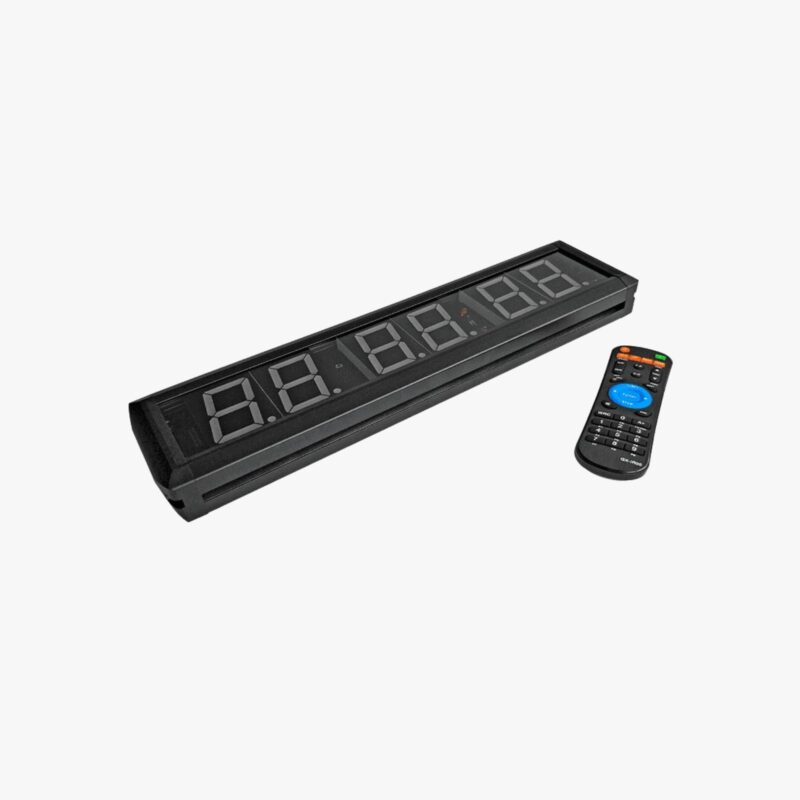 Aza Fit Training Timer CFRCC – schwarzer LED-Intervalltimer mit Fernbedienung und Aluminiumgehäuse