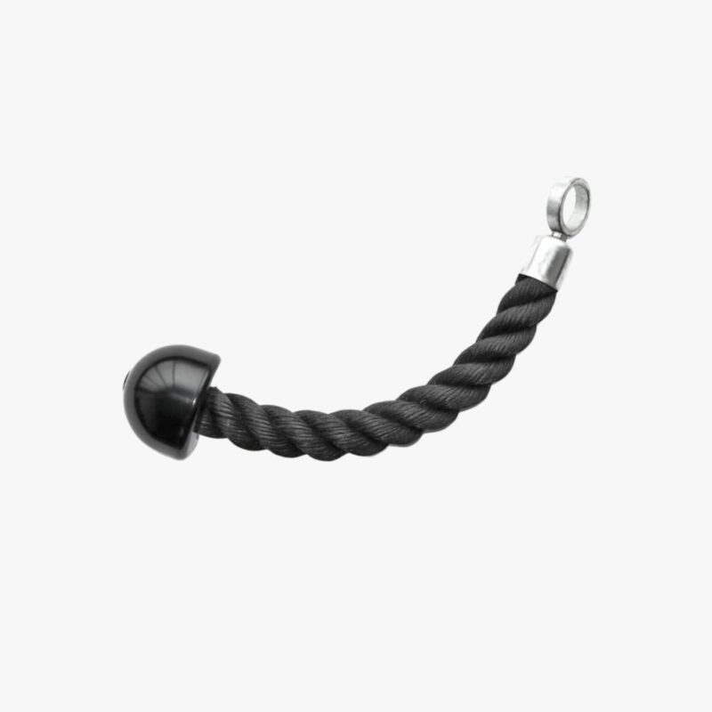 Aza Fit Tricep Simple Rope A016-2 – schwarzes einseitiges Trizepsseil aus Nylon für Kabelzugtraining mit 37 cm Länge und 300 g Gewicht