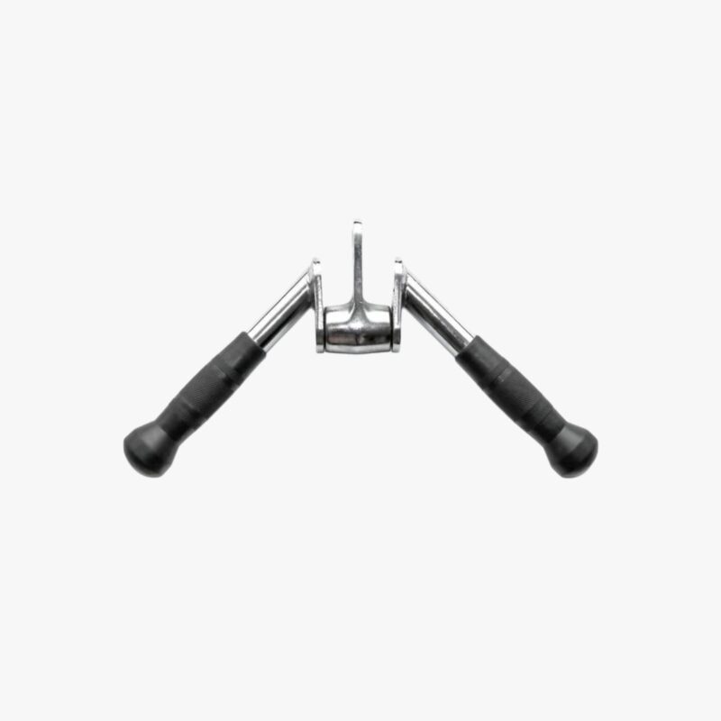 Aza Fit Tricep V-Bar Rotating A016-3 – 44 cm langer drehbarer V-Griff für Kabelzugtraining aus verchromtem Stahl mit gummierten Griffbereichen