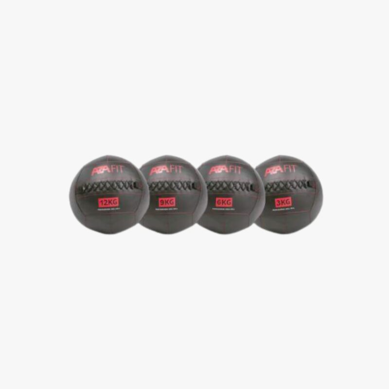 Aza Fit Wall Ball WB3N, WB6N, WB9N und WB12N – schwarz-rote Wall Balls aus PVC mit 35 cm Durchmesser in 3 kg bis 12 kg