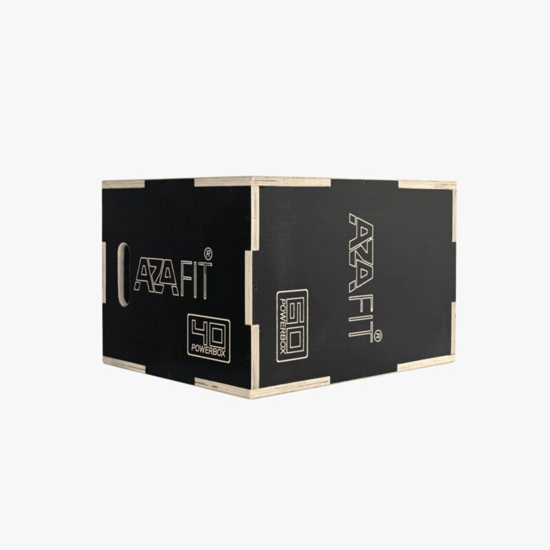 Aza Fit Wood Plyo Box PBOX – schwarze Plyometriebox aus Holz in zwei Größen für funktionelles Sprung- und Plyometrie-Training